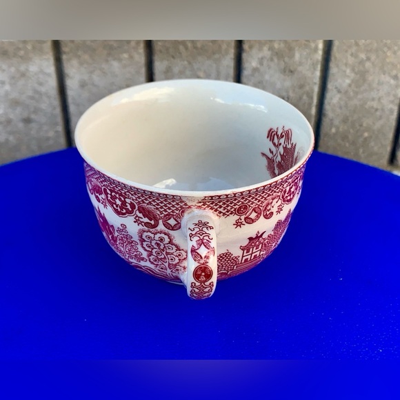 Post WWII Japan Antique Red Willow Chinoiserie Transferware Teacup - Picture 6 of 16